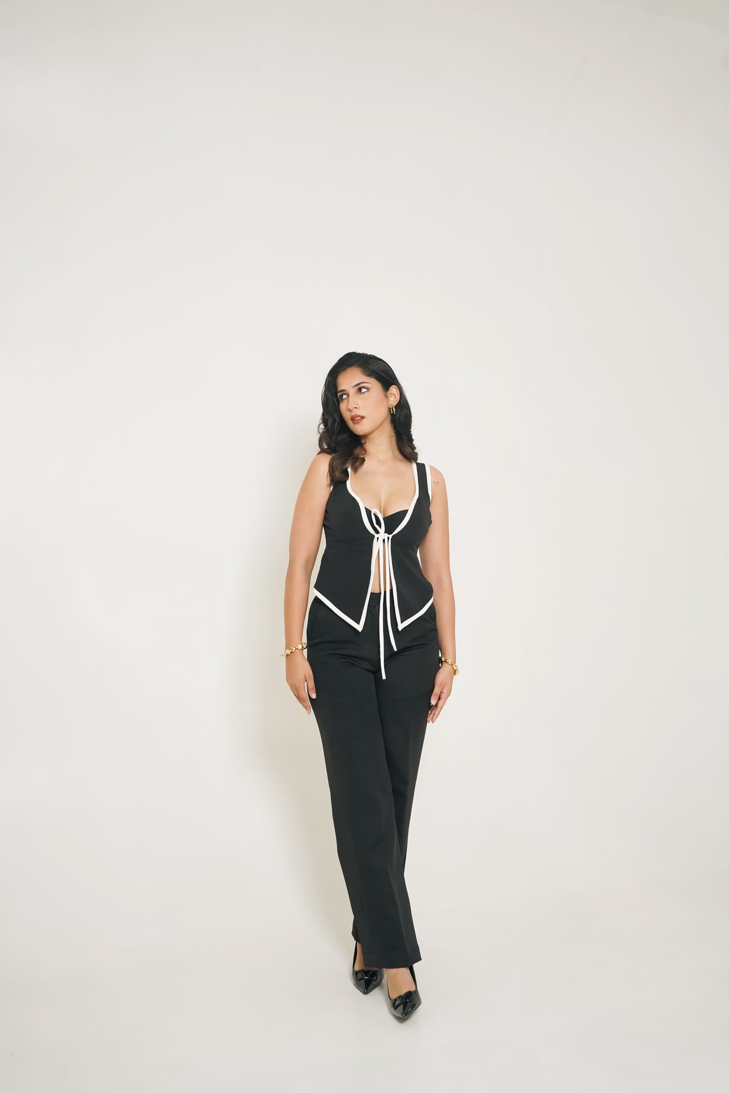 Black & White Straight Pants