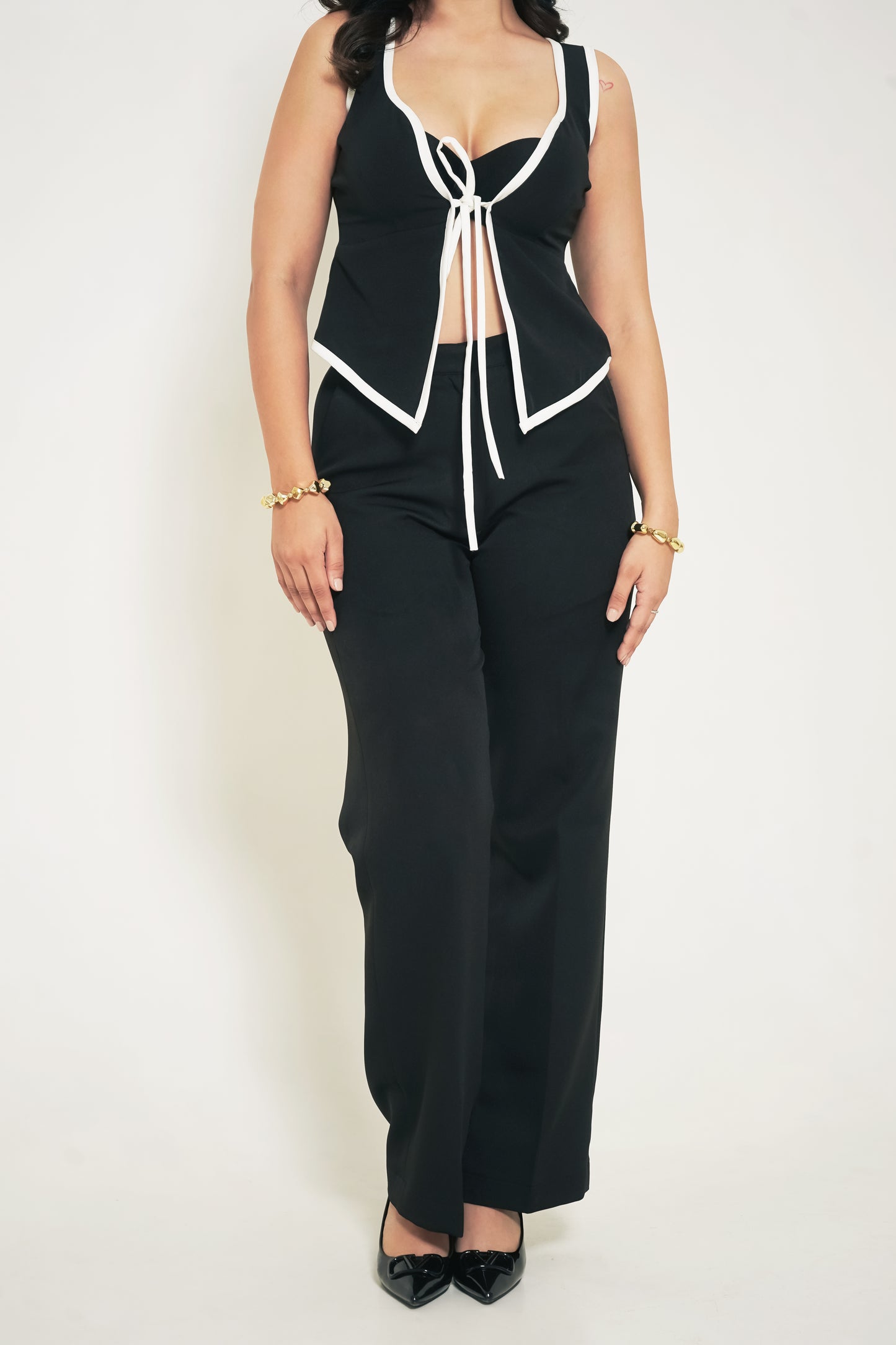 Black & White Straight Pants