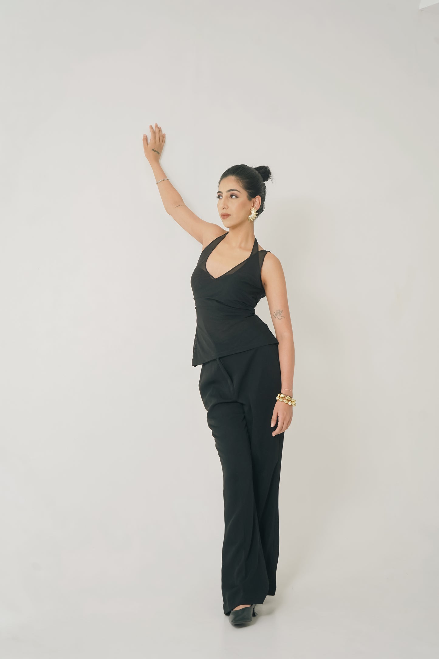 Black Tailored Flared Pants
