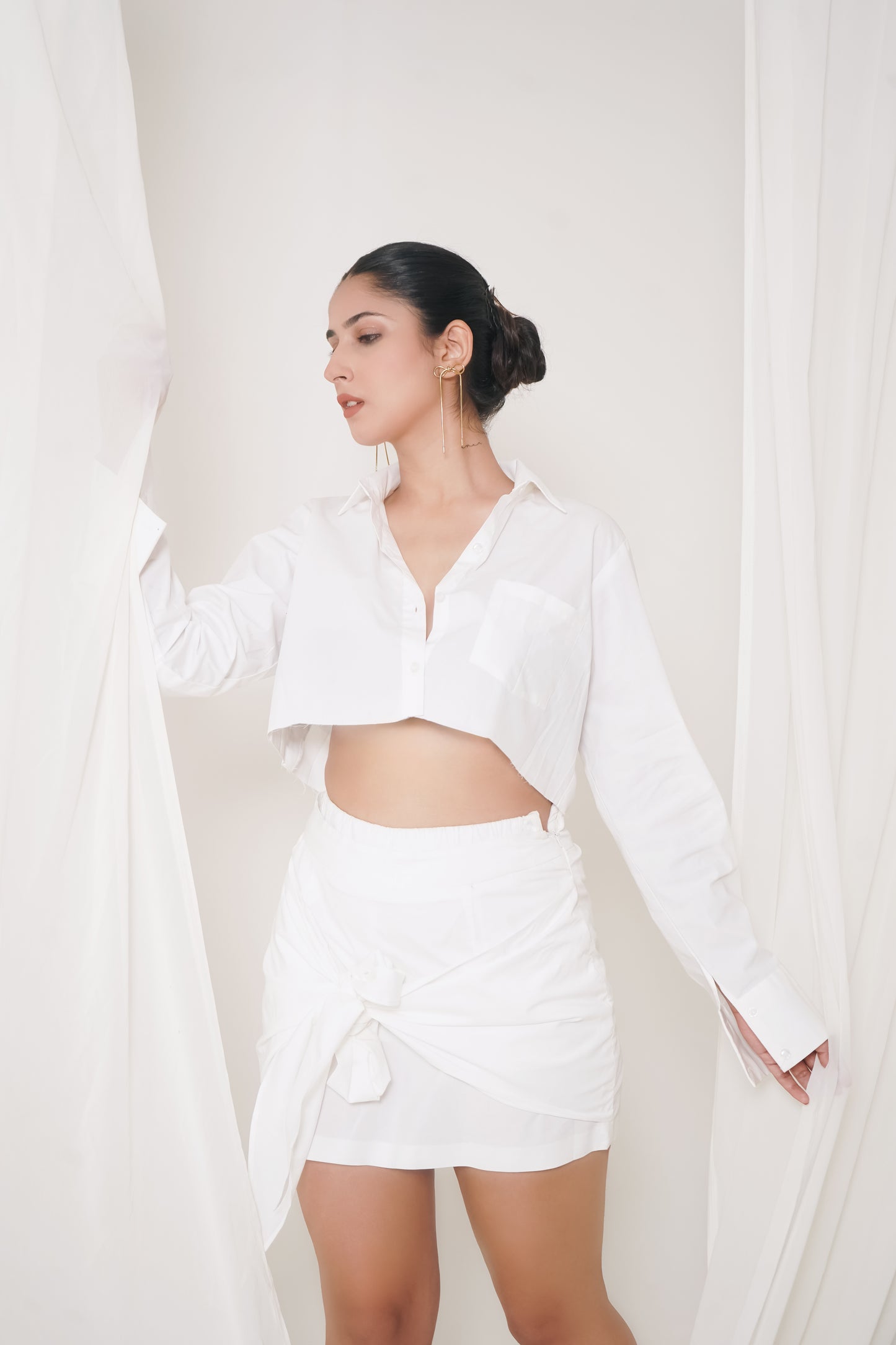 White Cotton Drape Set