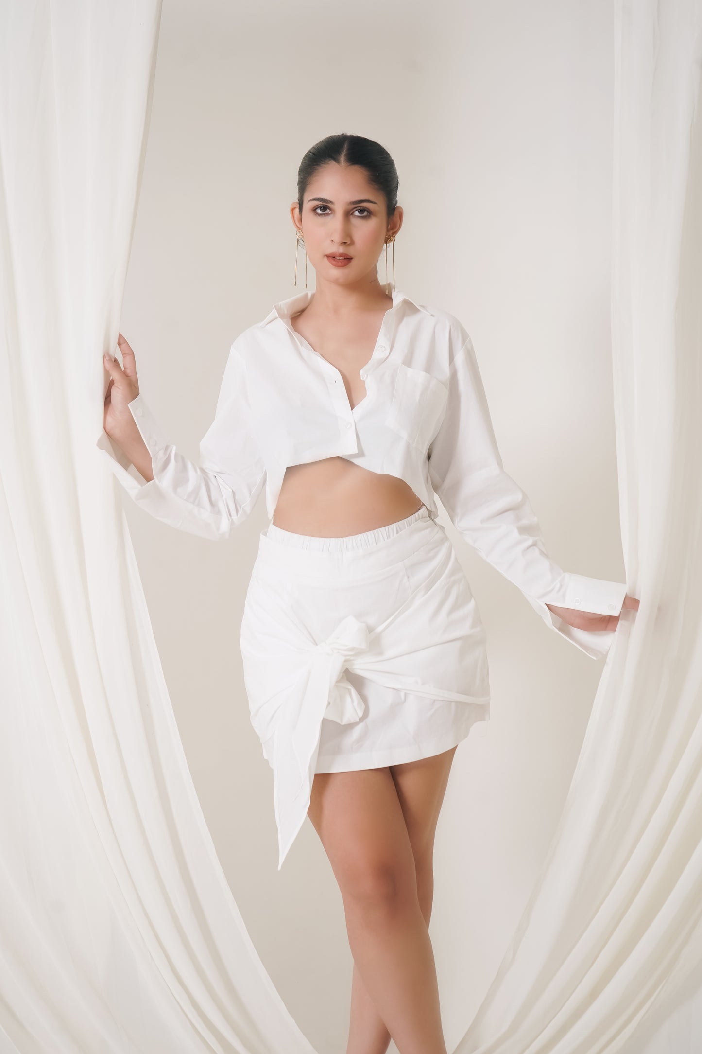 White Cotton Drape Set