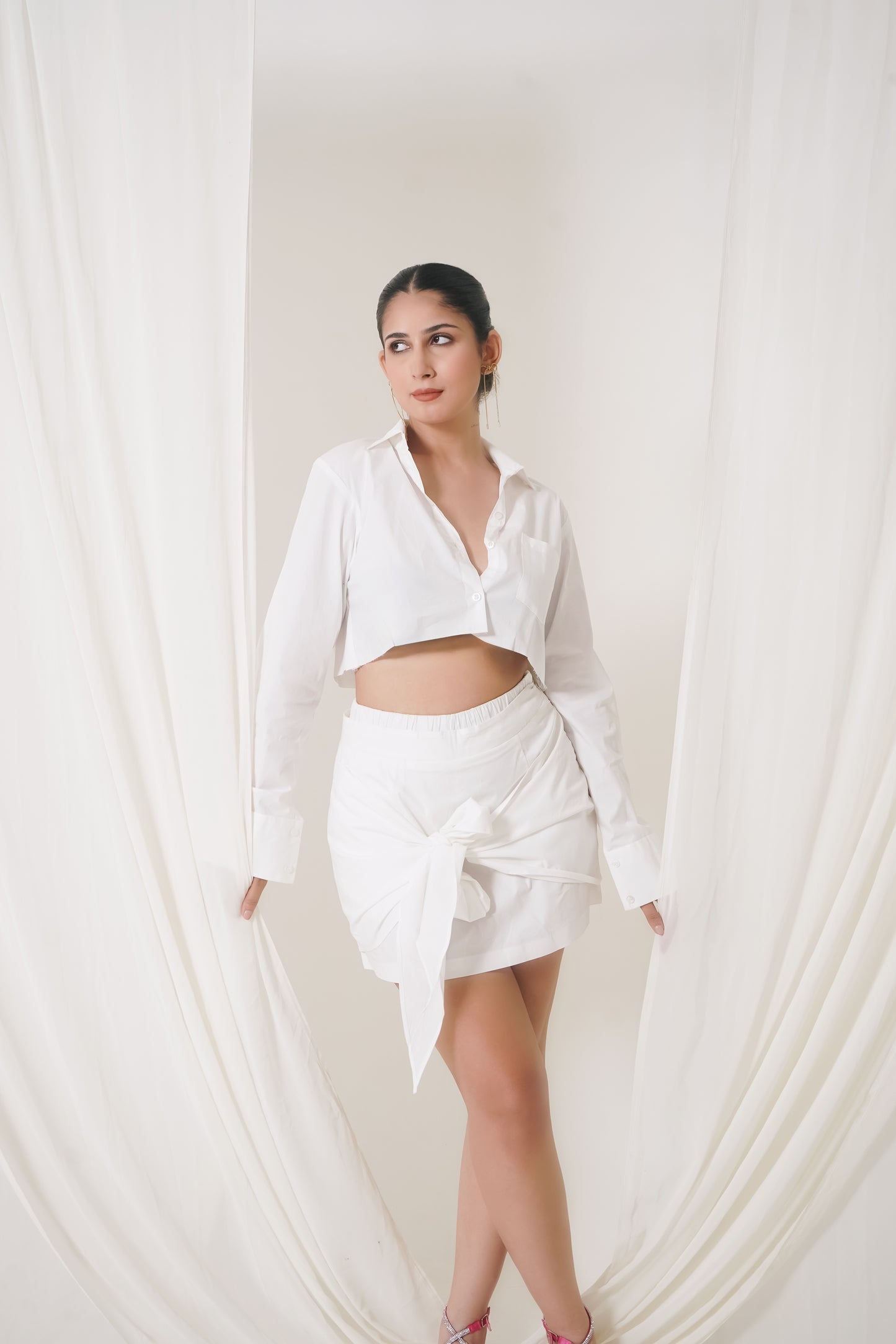 White Cotton Drape Set