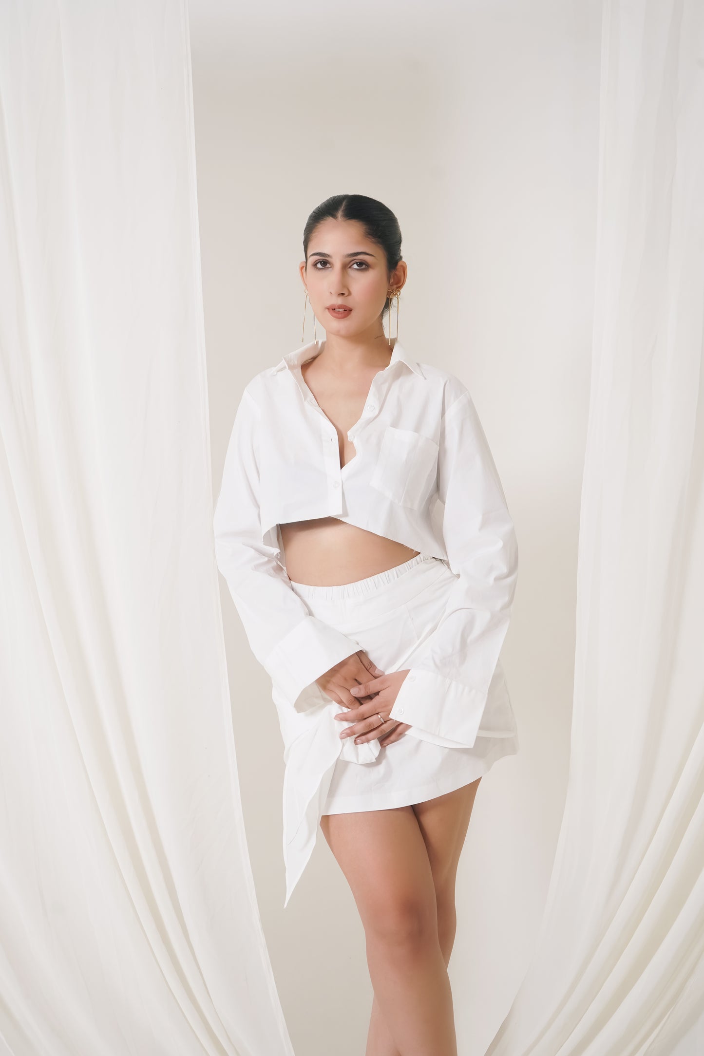 White Cotton Drape Set