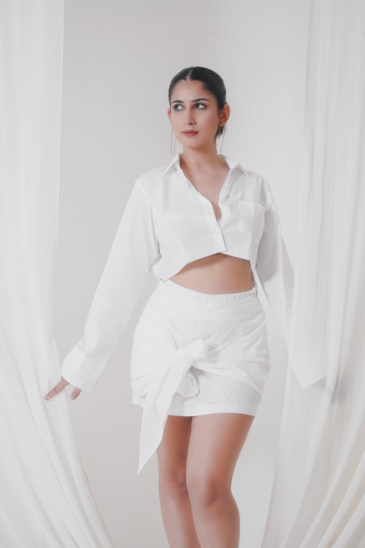 White Cotton Drape Set
