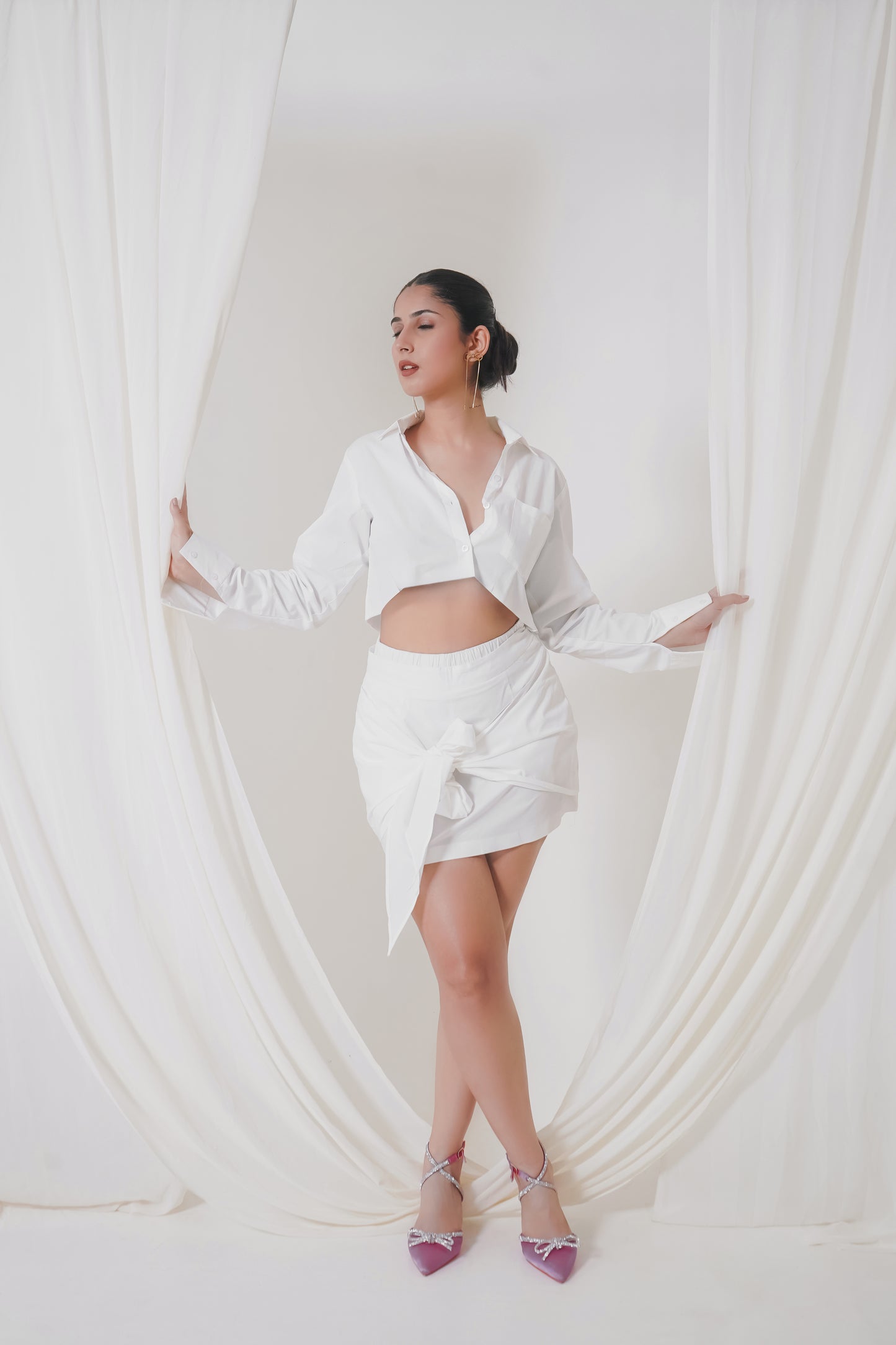 White Cotton Drape Set