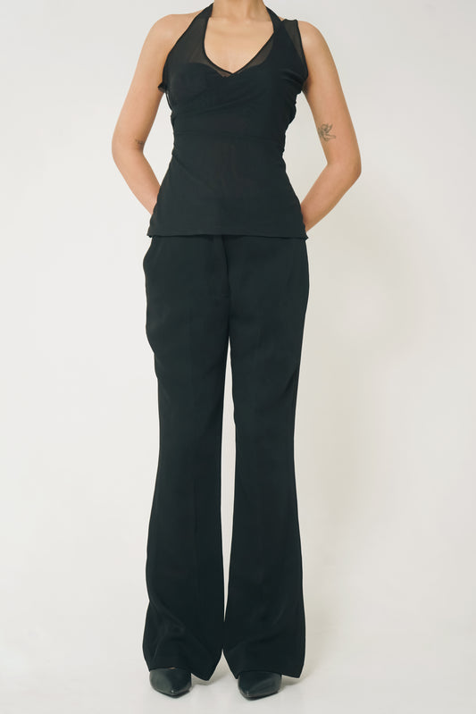Black Tailored Flared Pants