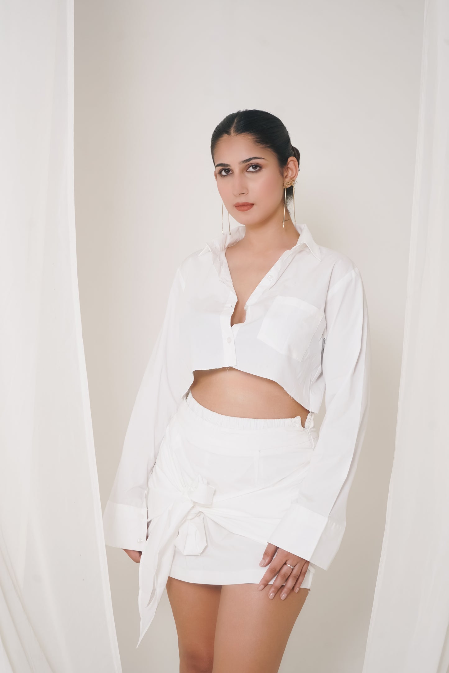 White Cotton Drape Set